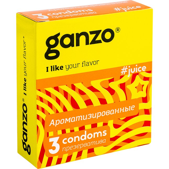 Ароматизированные презервативы Ganzo Juice - 3 шт