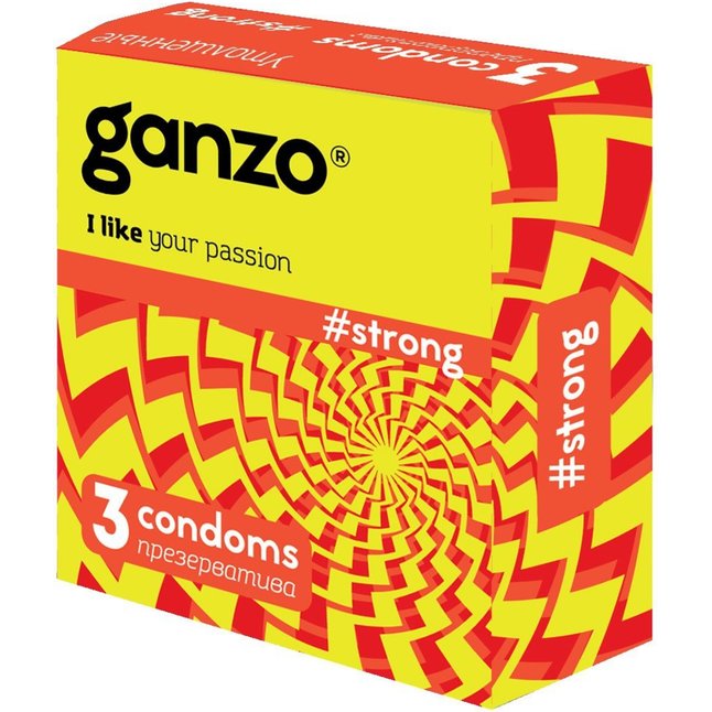 Особо прочные презервативы с утолщёнными стенками Ganzo Strong - 3 шт