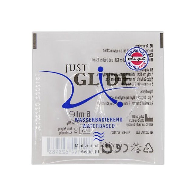 Смазка на водной основе с ароматом клубники - 6 мл - Just Glide