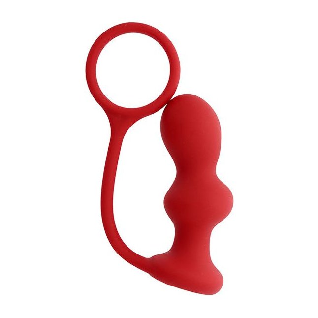Красная анальная втулка с кольцом MENZSTUFF ASS JACKER - 10 см - MenzStuff