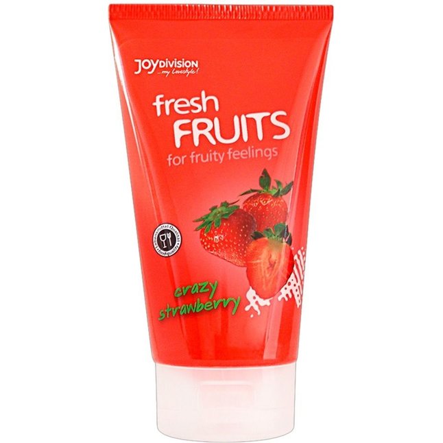 Гель-лубрикант на водной основе с ароматом клубники FreshFRUITS Сrazy Strawberry - 150 мл