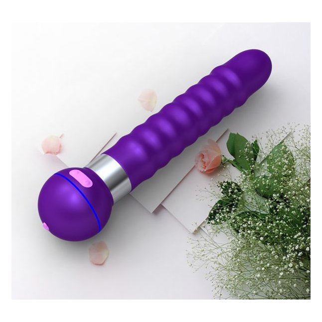 Фиолетовый волнообразный вибромассажёр Touch - 20,5 см