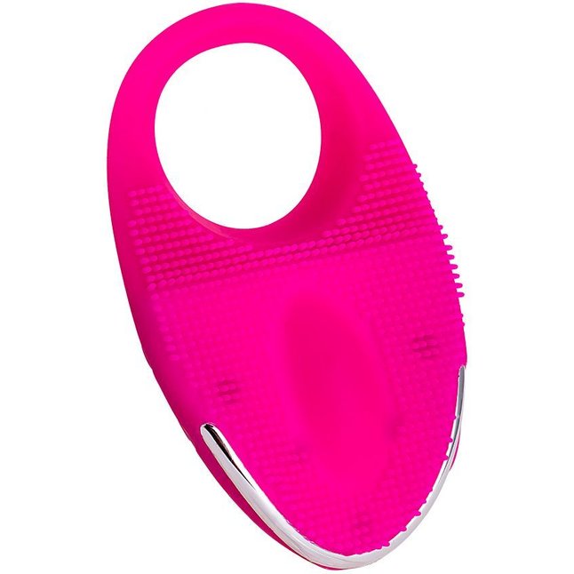 Розовое перезаряжаемое эрекционное кольцо с вибрацией JAMIE. Фотография 3.