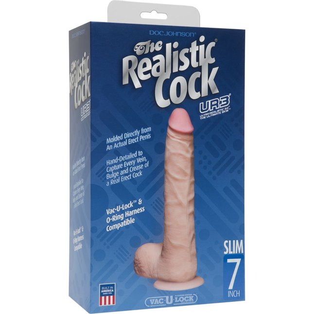 Телесный фаллоимитатор-реалистик на присоске - 19 см - The Realistic Cock. Фотография 4.