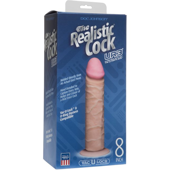Фаллоимитатор-реалистик без мошонки на присоске - 21,8 см - The Realistic Cock. Фотография 2.