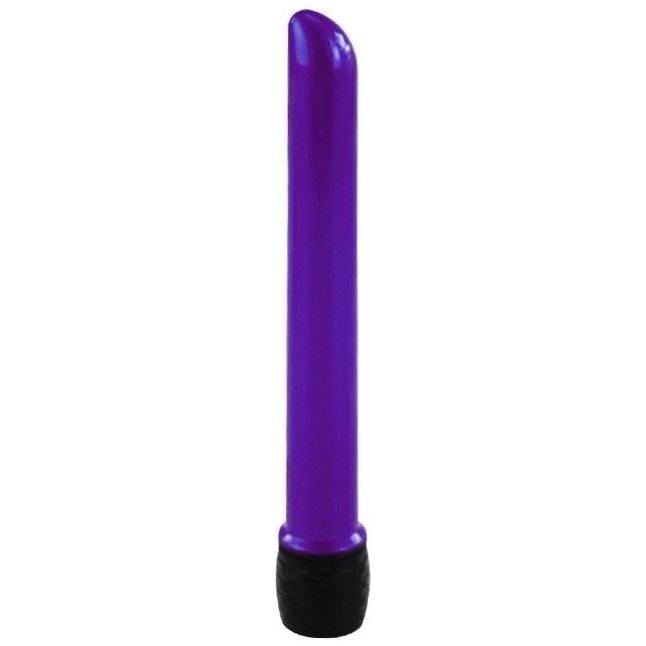 Фиолетовый классический тонкий вибратор - 14,5 см