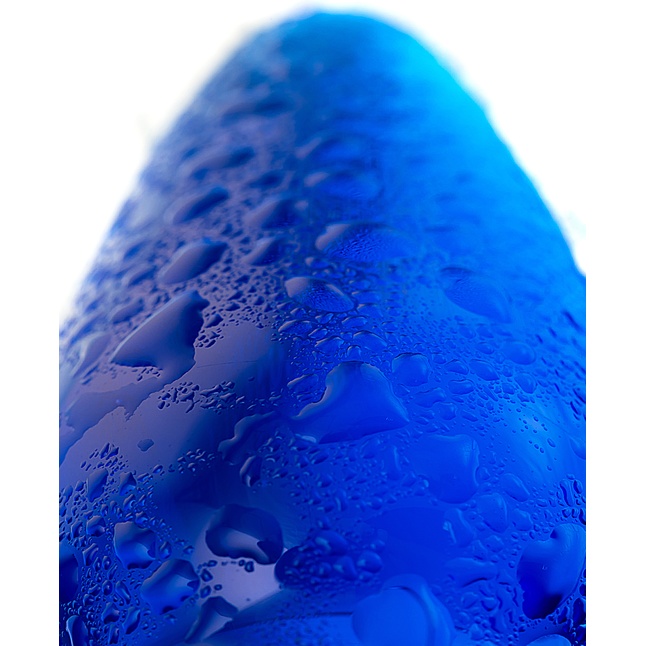 Синяя анальная пробка из стекла с ручкой-кольцом - 14 см - Sexus Glass. Фотография 7.
