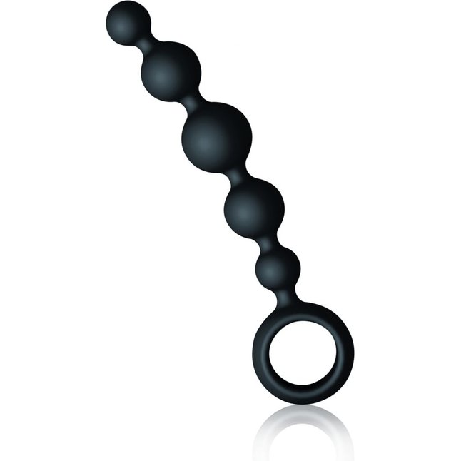 Малая чёрная анальная цепочка Joyballs Anal Wave - 17,5 см