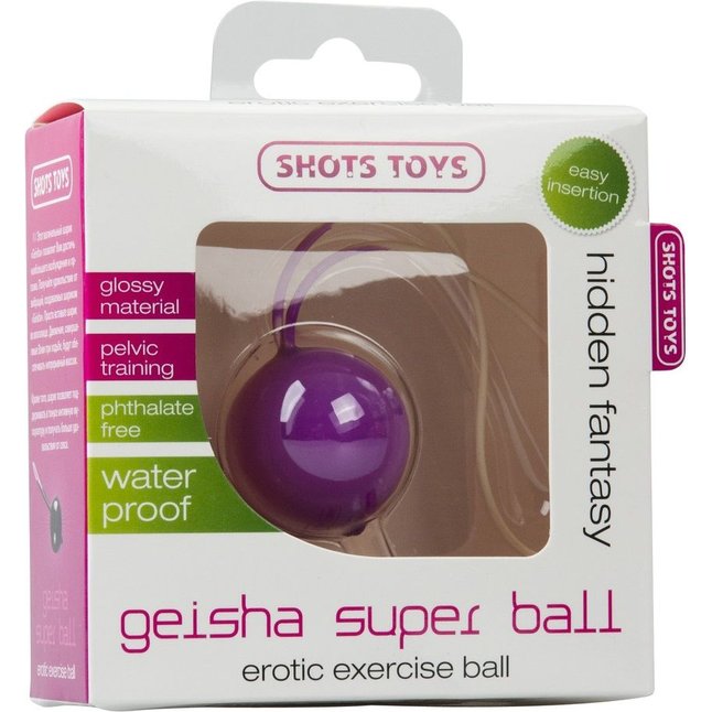 Фиолетовый вагинальный шарик Geisha Super Purple - Shots Toys. Фотография 2.