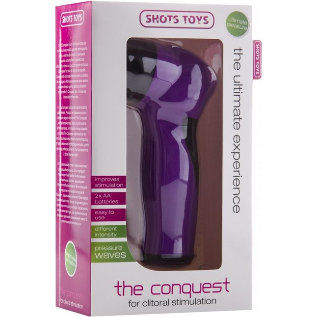 Фиолетовая женская вибропомпа The Conquest - Shots Toys. Фотография 2.
