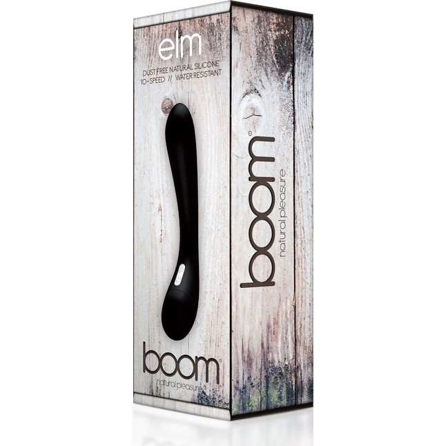 Чёрный силиконовый вибратор BOOM Elm Black - 22 см - Boom. Фотография 2.