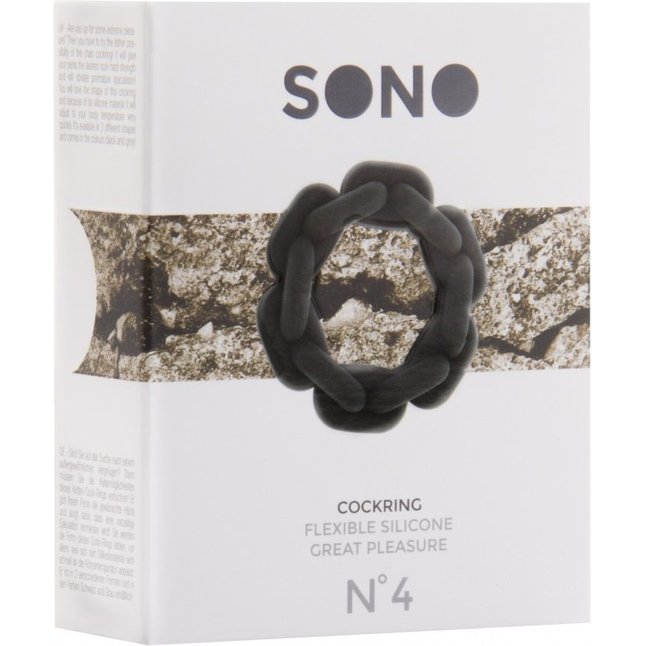 Чёрное эрекционное кольцо SONO №4 - Sono. Фотография 2.