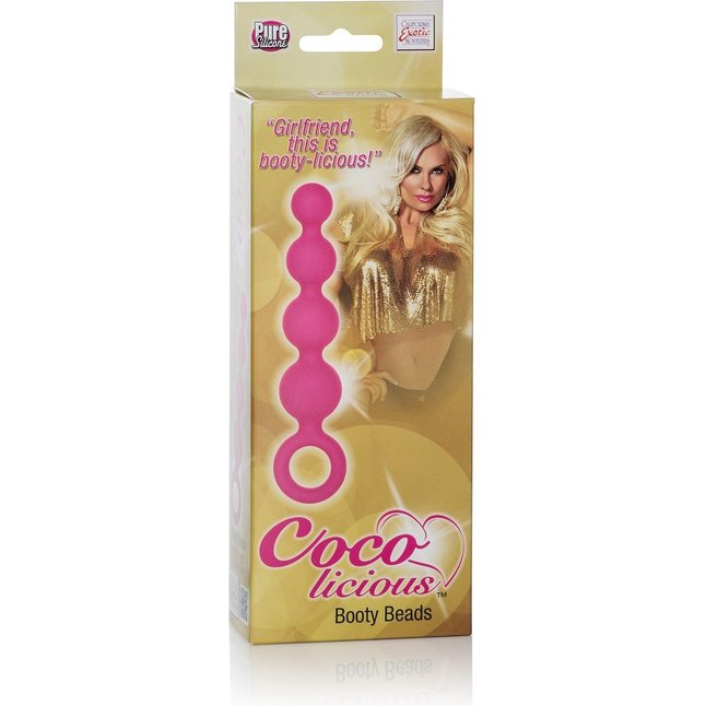 Розовая анальная цепочка Booty Beads - 15,3 см - Coco Licious. Фотография 2.