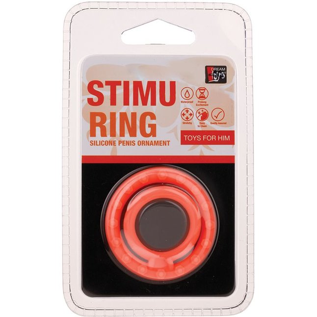 Оранжевое двойное эрекционное кольцо NEON DOUBLE STIMU RING 45MM ORANGE - Neon. Фотография 2.