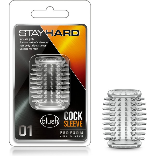 Прозрачная насадка с шипами STAY HARD COCK SLEEVE 01 CLEAR - Stay Hard. Фотография 4.