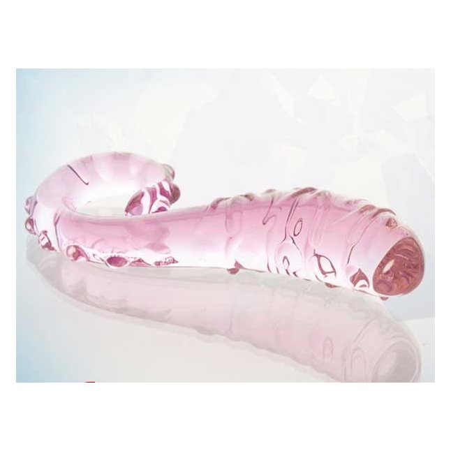 Розовый анальный стимулятор с шишечками по всей длине и закрученной ручкой - 15,5 см