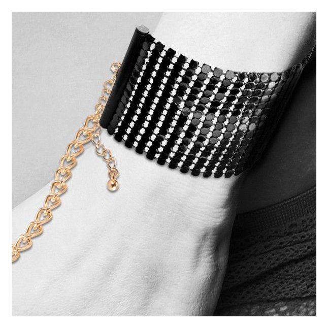 Чёрные дизайнерские наручники Desir Metallique Handcuffs Bijoux. Фотография 4.