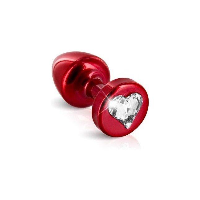 Красная анальная пробка с кристаллом-сердцем Anni R Heart Red T1 - 6 см. Фотография 2.