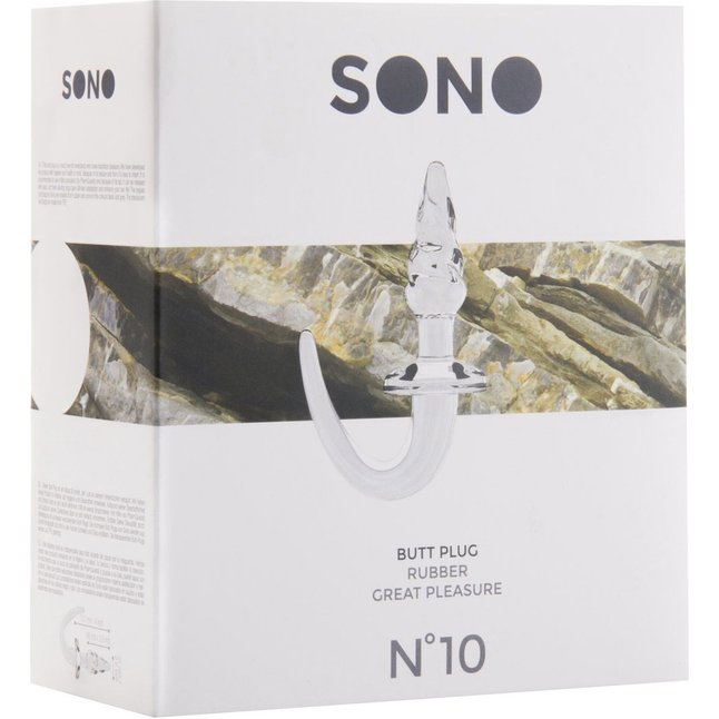 Прозрачная анальная пробка SONO №10 с ручкой - Sono. Фотография 2.