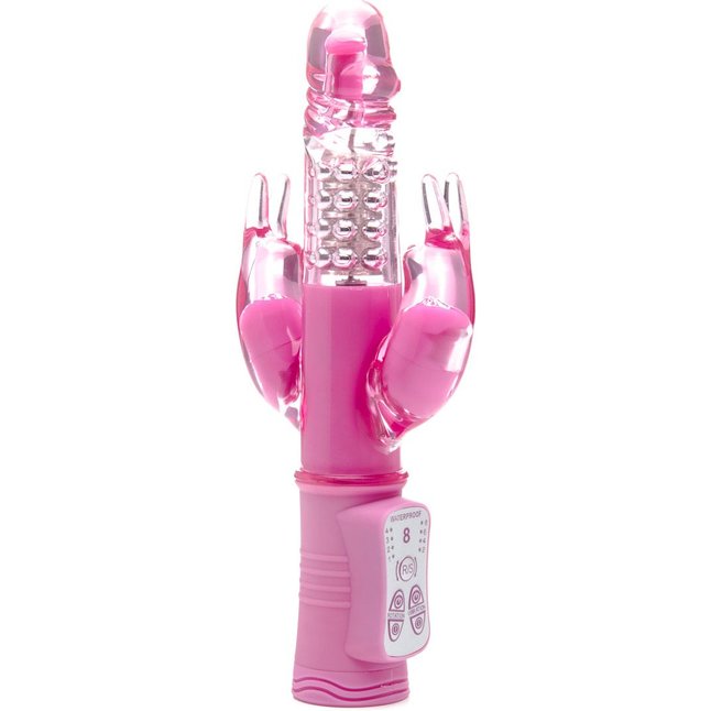 Розовый вибратор Multiply с двумя отростками - 23,5 см - Shots Toys