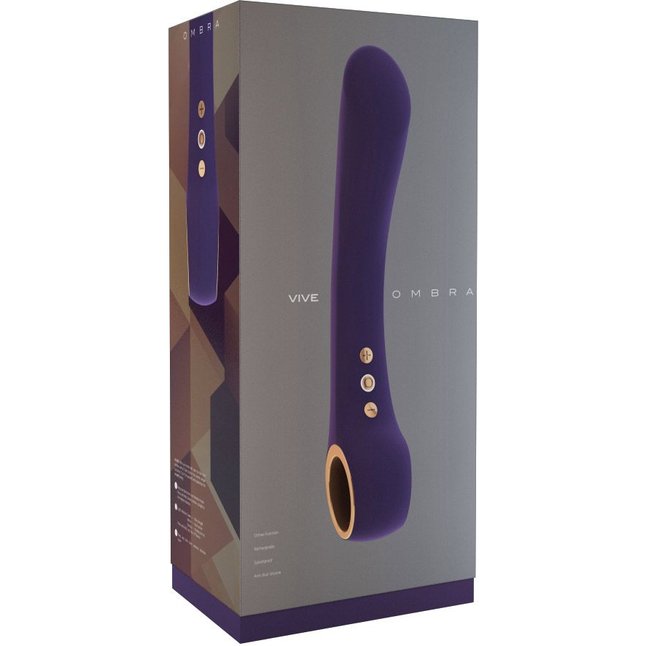 Фиолетовый вибратор Ombra - 21,5 см - Vive. Фотография 3.