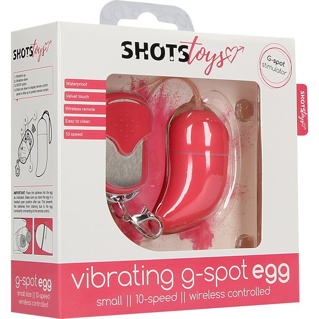 Розовое виброяйцо G-spot Egg Small - Shots Toys. Фотография 6.