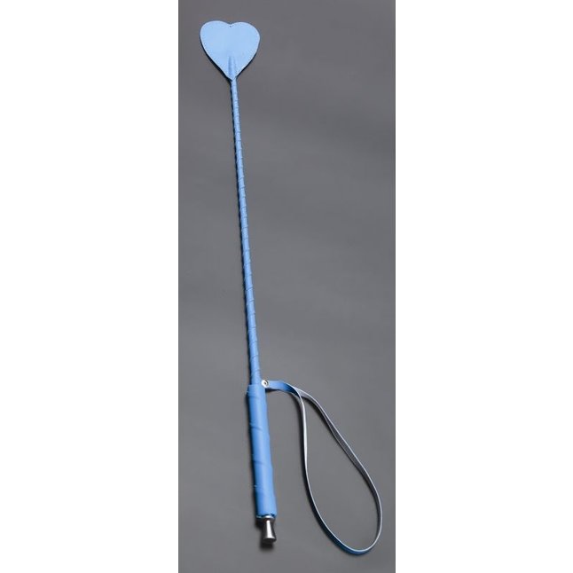 Голубой стек с наконечником-сердцем из искусственной кожи - 70 см - BDSM accessories