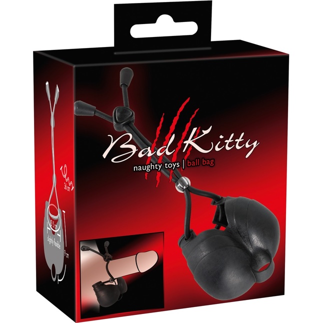 Чёрное эрекционное лассо с подхватом мошонки Bad Kitty - Bad Kitty. Фотография 9.