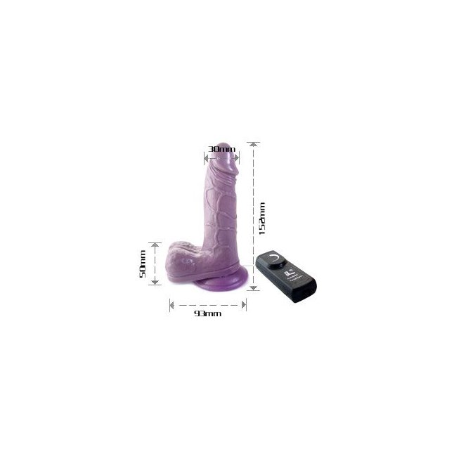 Фиолетовый вибратор с присоской - 15,2 см. Фотография 4.