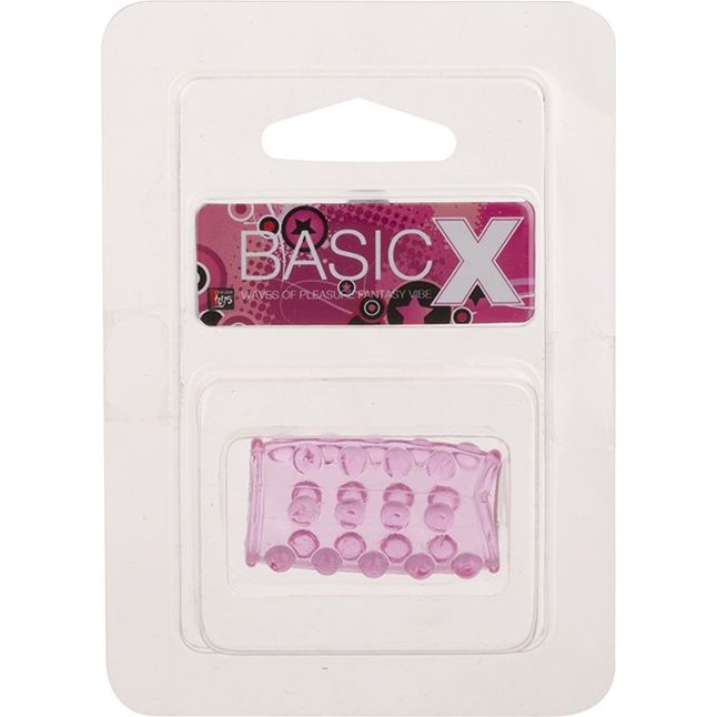 Розовая насадка на пенис с шишечками BASICX TPR SLEEVE PINK - BasicX. Фотография 2.