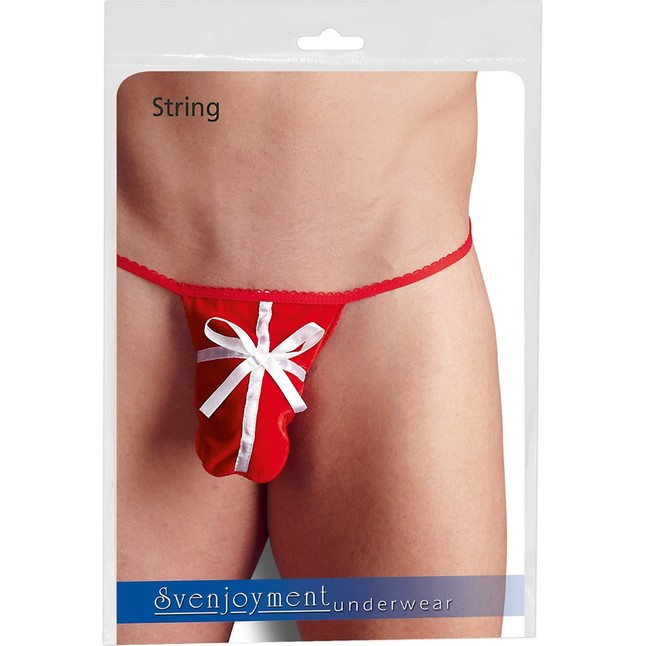 Красные мужские трусы-стринги с подарком - Svenjoyment underwear. Фотография 3.
