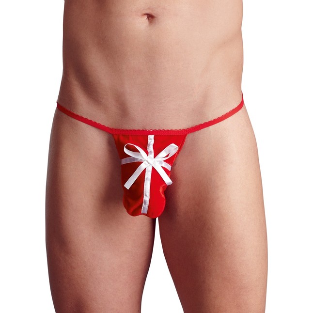 Красные мужские трусы-стринги с подарком - Svenjoyment underwear