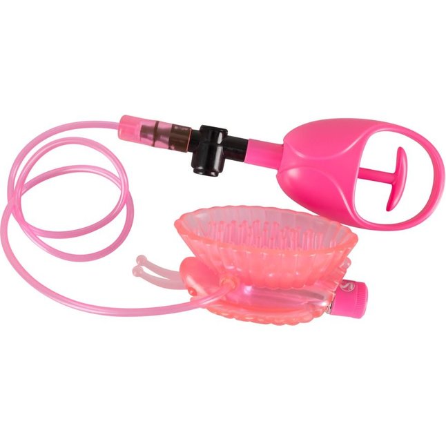 Розовая вакуумная помпа для клитора с вибрацией Eat My Pussy - You2Toys