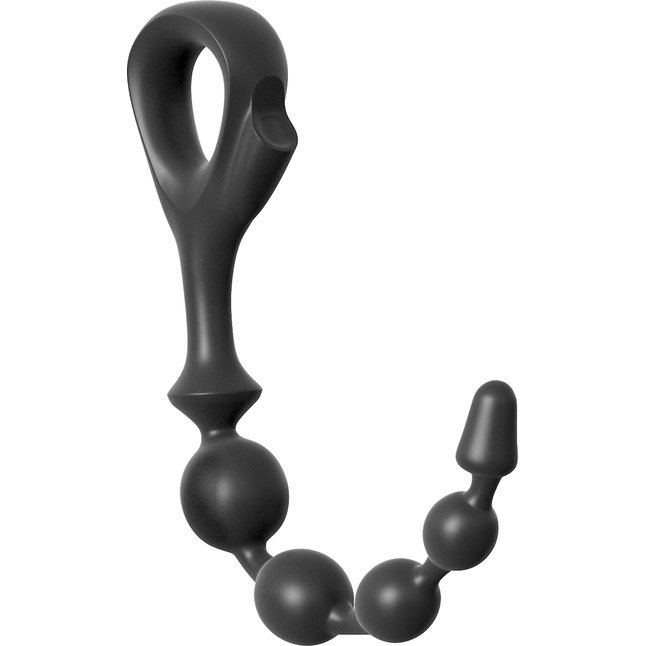 Черная анальная цепочка EZ-Grip Beads - 29,2 см - Anal Fantasy Collection. Фотография 2.