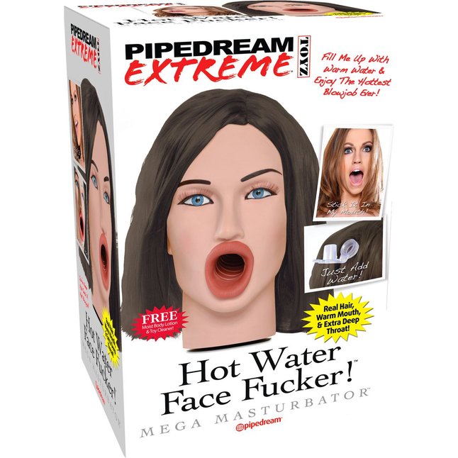 Мастурбатор-голова Hot Water Face Fucker! Brunette - Pipedream Extreme Toyz. Фотография 6.