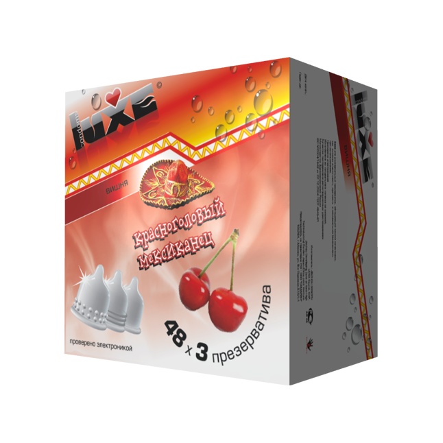Презервативы Luxe Красноголовый Мексиканец с ароматом вишни - 3 шт - Luxe с ароматом №3. Фотография 3.