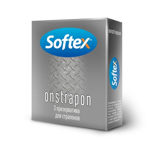 Презервативы для страпонов Softex Onstrapon - 3 шт