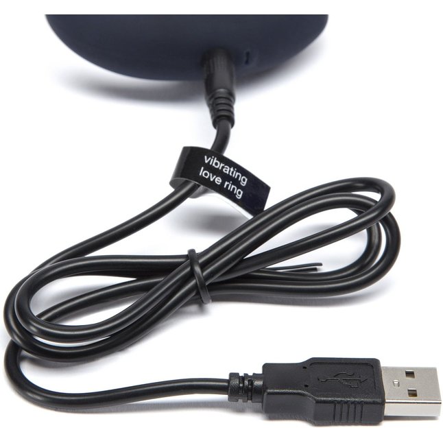 Тёмно-синее эрекционное кольцо Release Together USB Rechargeable Cock Ring - Fifty Shades Darker. Фотография 3.