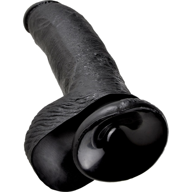 Чёрный фаллоимитатор 9 Cock with Balls - 22,9 см - King Cock. Фотография 6.