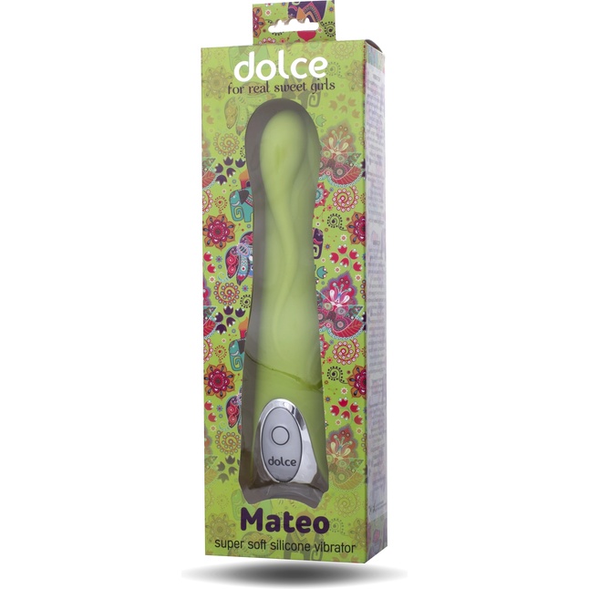 Зелёный вибратор Dolce Mateo - 16,5 см - Dolce. Фотография 3.