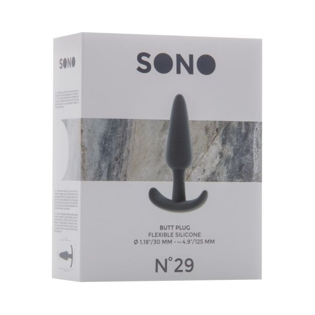 Серый анальный стимулятор Butt Plug No.29 - 12,5 см - Sono. Фотография 2.