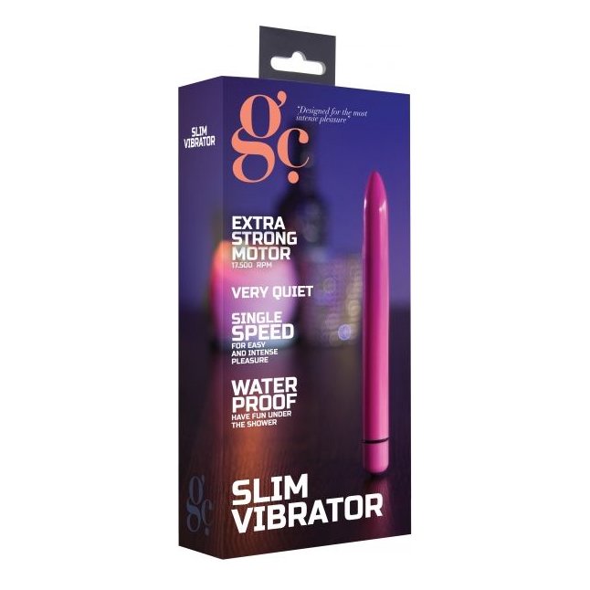 Фиолетовый тонкий вибратор GC Slim Vibe - 16,5 см - GC   . Фотография 2.