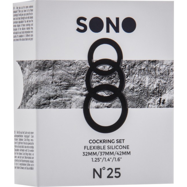 Набор из 3 серых эрекционных колец SONO No.25 - Sono. Фотография 3.