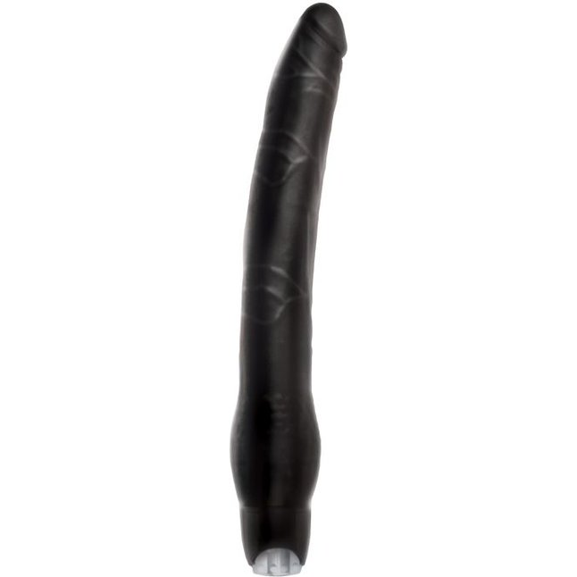 Длинный чёрный вибратор Monster Meat Long Vibe - 30,5 см - Renegade
