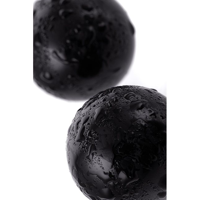 Чёрные гладкие вагинальные шарики из стекла - Sexus Glass. Фотография 4.