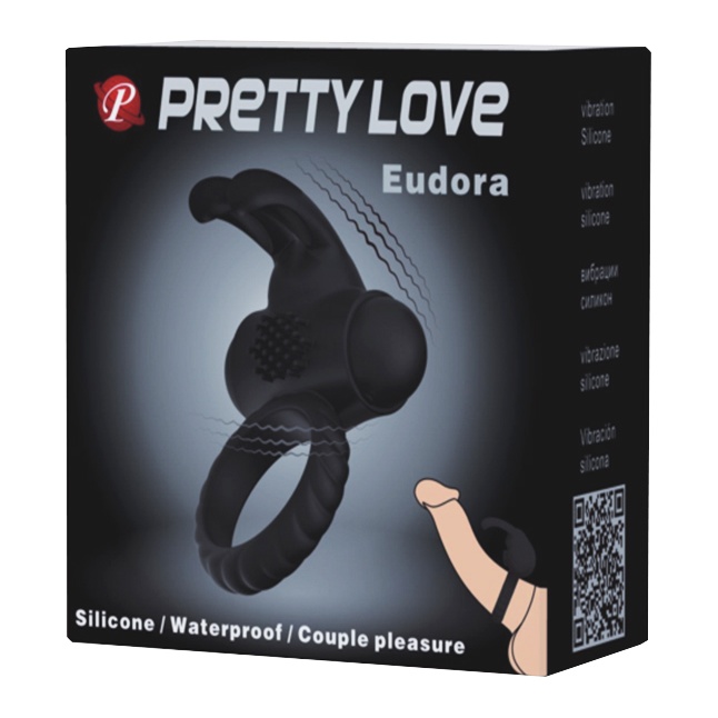 Эрекционное кольцо с клиторальным виброзайцем Eudora - Pretty Love. Фотография 6.