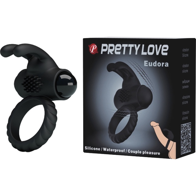 Эрекционное кольцо с клиторальным виброзайцем Eudora - Pretty Love. Фотография 7.
