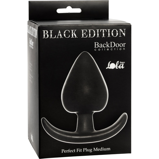 Чёрная анальная пробка Perfect Fit Plug Medium - 9 см - Back Door Collection Black Edition. Фотография 2.