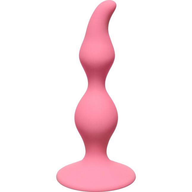 Розовая анальная пробка Curved Anal Plug Pink - 12,5 см - First Time