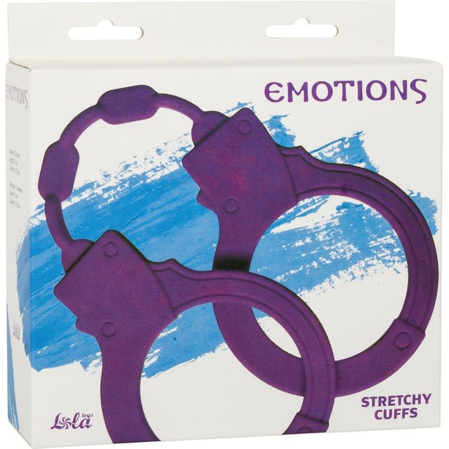 Фиолетовые силиконовые наручники Stretchy Cuffs Purple - Emotions. Фотография 2.